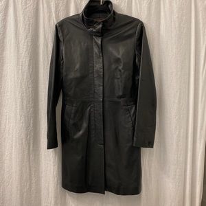 Cole Haan Vintage Women's Black Leather Coat Size 10